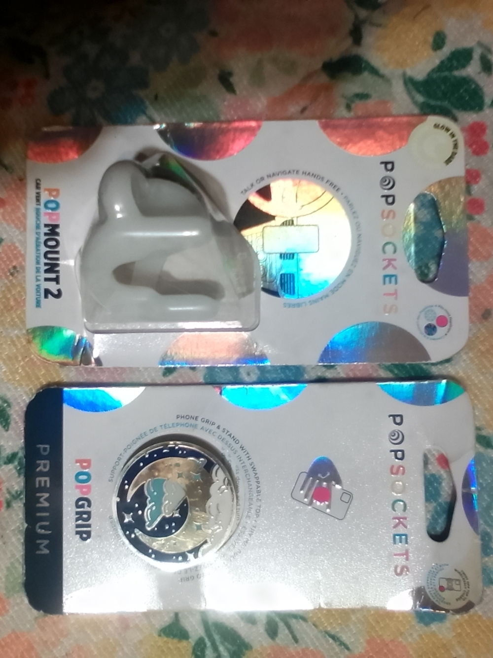 New-Pop Sockets Lot-glow Vent Mounts And Metallic Celestial Art Deco Design